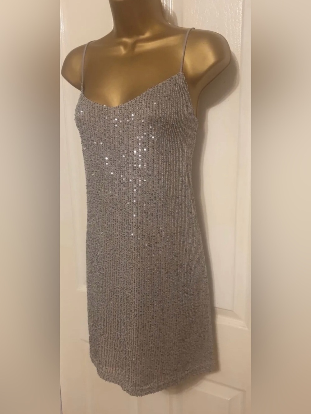 Primark Silver Sequin Slip Dress